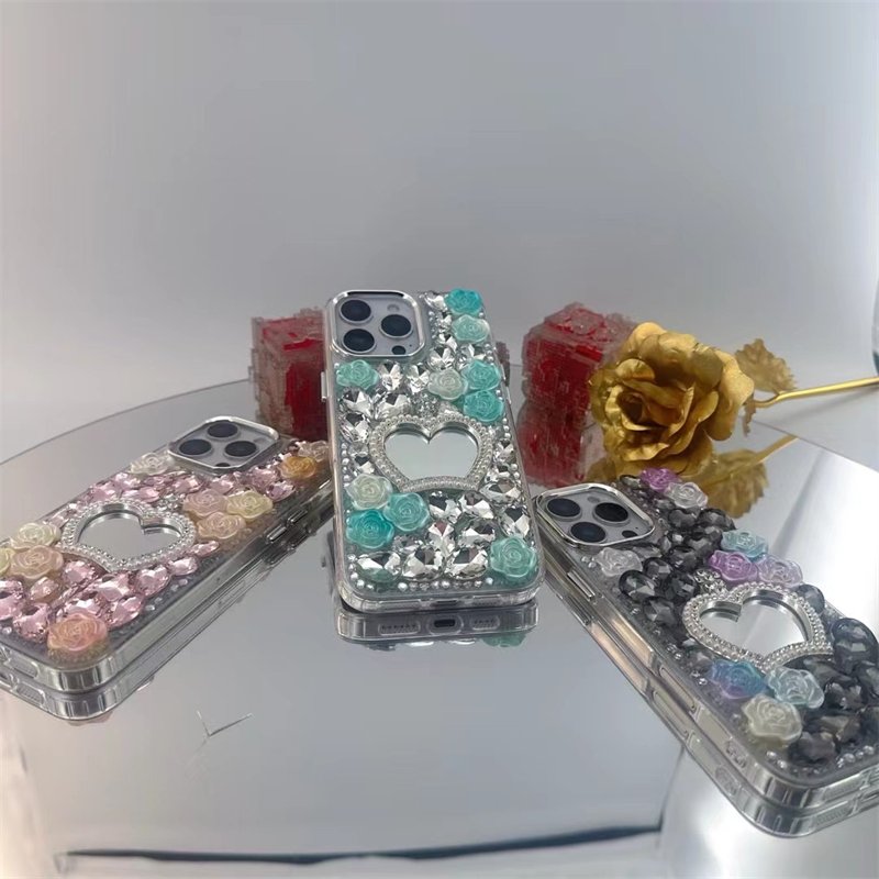 Diamond Phone Case with make-up mirror
